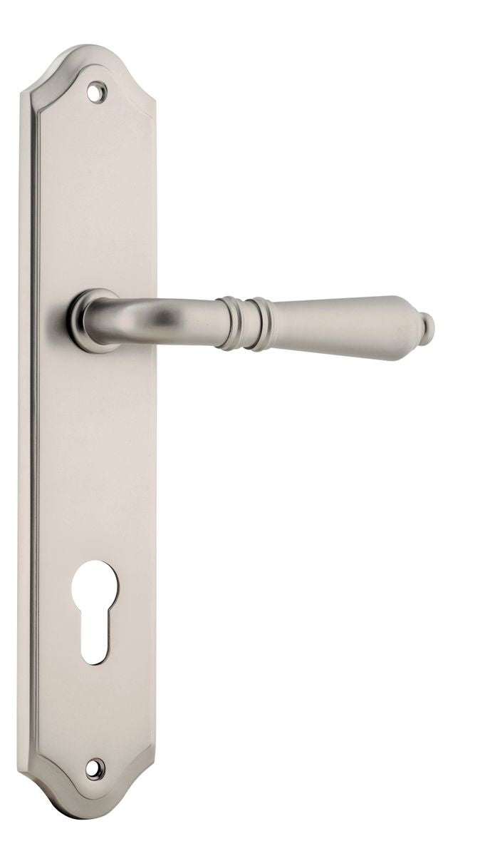 Iver Sarlat  Door Lever Oval Latch Pair, Passage Kit, Privacy Kit , Entrance Kit with High Security Lock - Satin Nickel