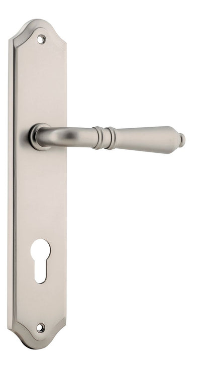 Iver Sarlat  Door Lever Oval Latch Pair, Passage Kit, Privacy Kit , Entrance Kit with High Security Lock - Satin Nickel