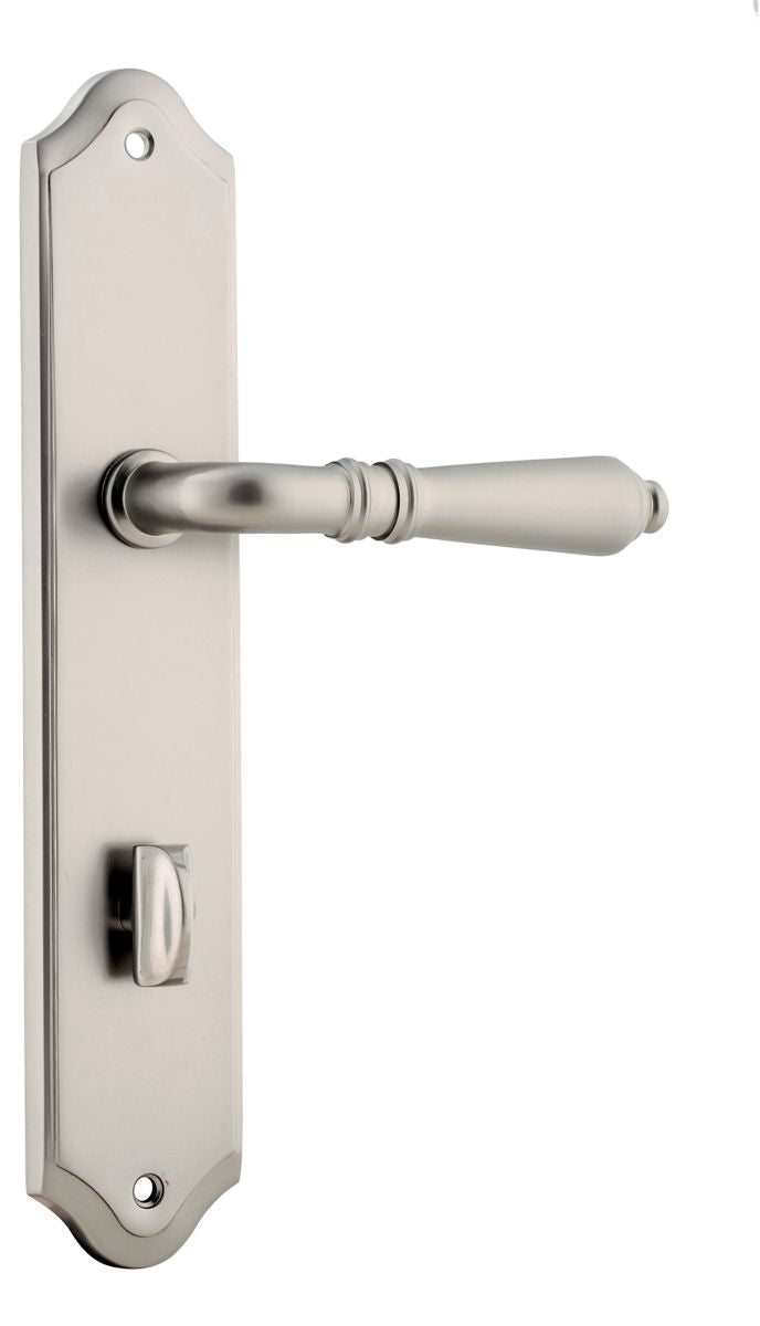 Iver Sarlat  Door Lever Oval Latch Pair, Passage Kit, Privacy Kit , Entrance Kit with High Security Lock - Satin Nickel