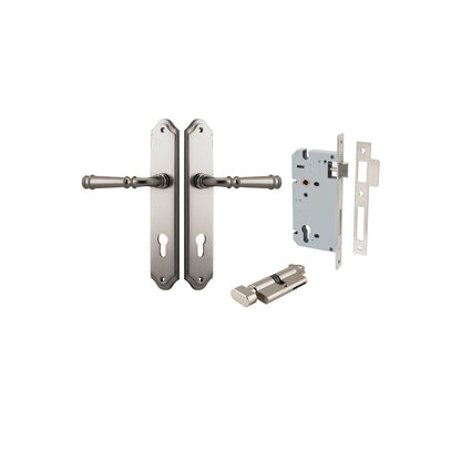 Iver Verona Door Lever Shouldered Latch Pair, Passage Kit, Privacy Kit , Entrance Kit with High Security Lock- Satin Nickel