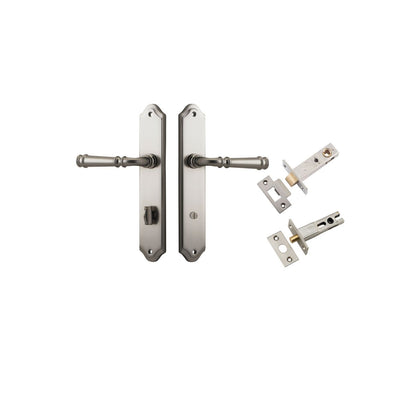 Iver Verona Door Lever Shouldered Latch Pair, Passage Kit, Privacy Kit , Entrance Kit with High Security Lock- Satin Nickel