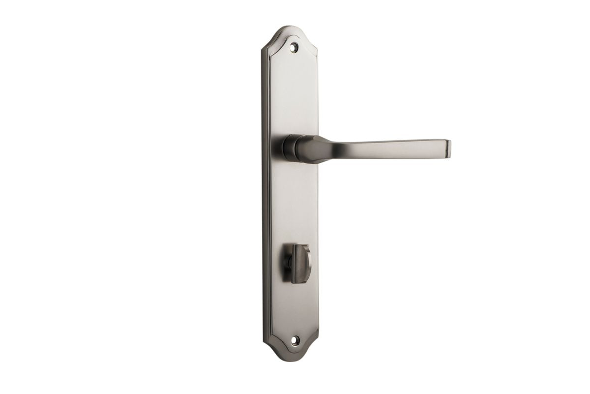 Iver Annecy Door Lever Shouldered Latch Pair, Passage Kit, Privacy Kit , Entrance Kit with High Security Lock -Satin Nickel