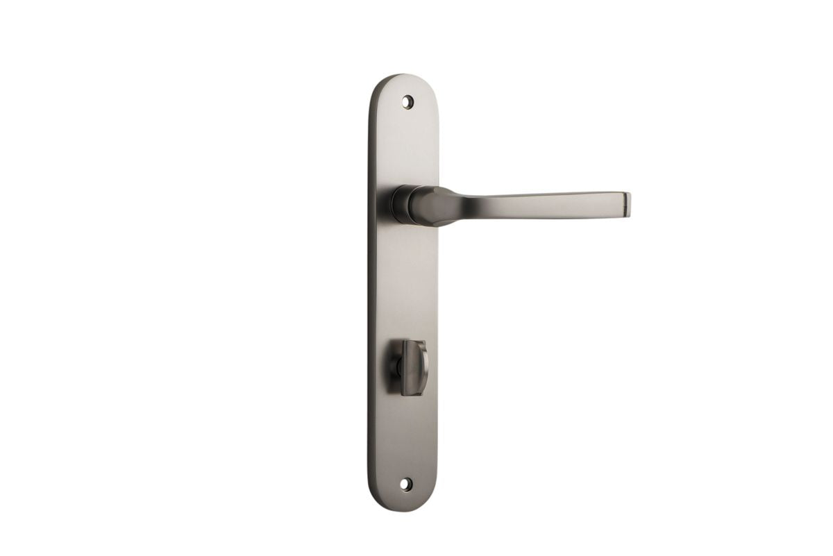 Iver Annecy Door Lever Oval Latch Pair, Passage Kit, Privacy Kit , Entrance Kit with High Security Lock - Satin Nickel