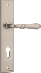 Iver Sarlat  Door Lever Stepped Latch Pair, Passage Kit, Privacy Kit , Entrance Kit with High Security Lock - Satin Nickel