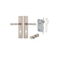 Iver Sarlat  Door Lever Stepped Latch Pair, Passage Kit, Privacy Kit , Entrance Kit with High Security Lock - Satin Nickel