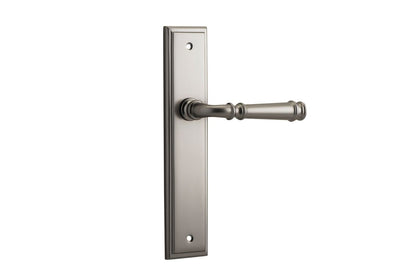 Iver Verona Door Lever Stepped Latch Pair, Passage Kit, Privacy Kit , Entrance Kit with High Security Lock- Satin Nickel
