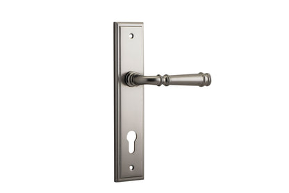 Iver Verona Door Lever Stepped Latch Pair, Passage Kit, Privacy Kit , Entrance Kit with High Security Lock- Satin Nickel