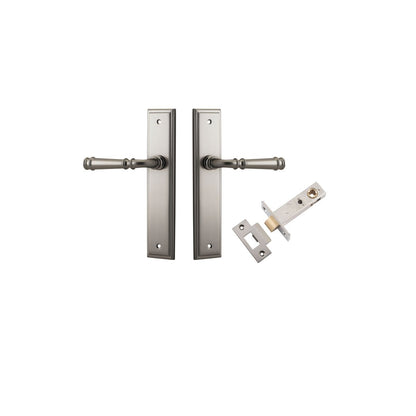 Iver Verona Door Lever Stepped Latch Pair, Passage Kit, Privacy Kit , Entrance Kit with High Security Lock- Satin Nickel