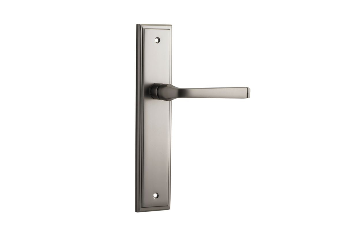 Iver Annecy Door Lever Shouldered Latch Pair, Passage Kit, Privacy Kit , Entrance Kit with High Security Lock -Satin Nickel