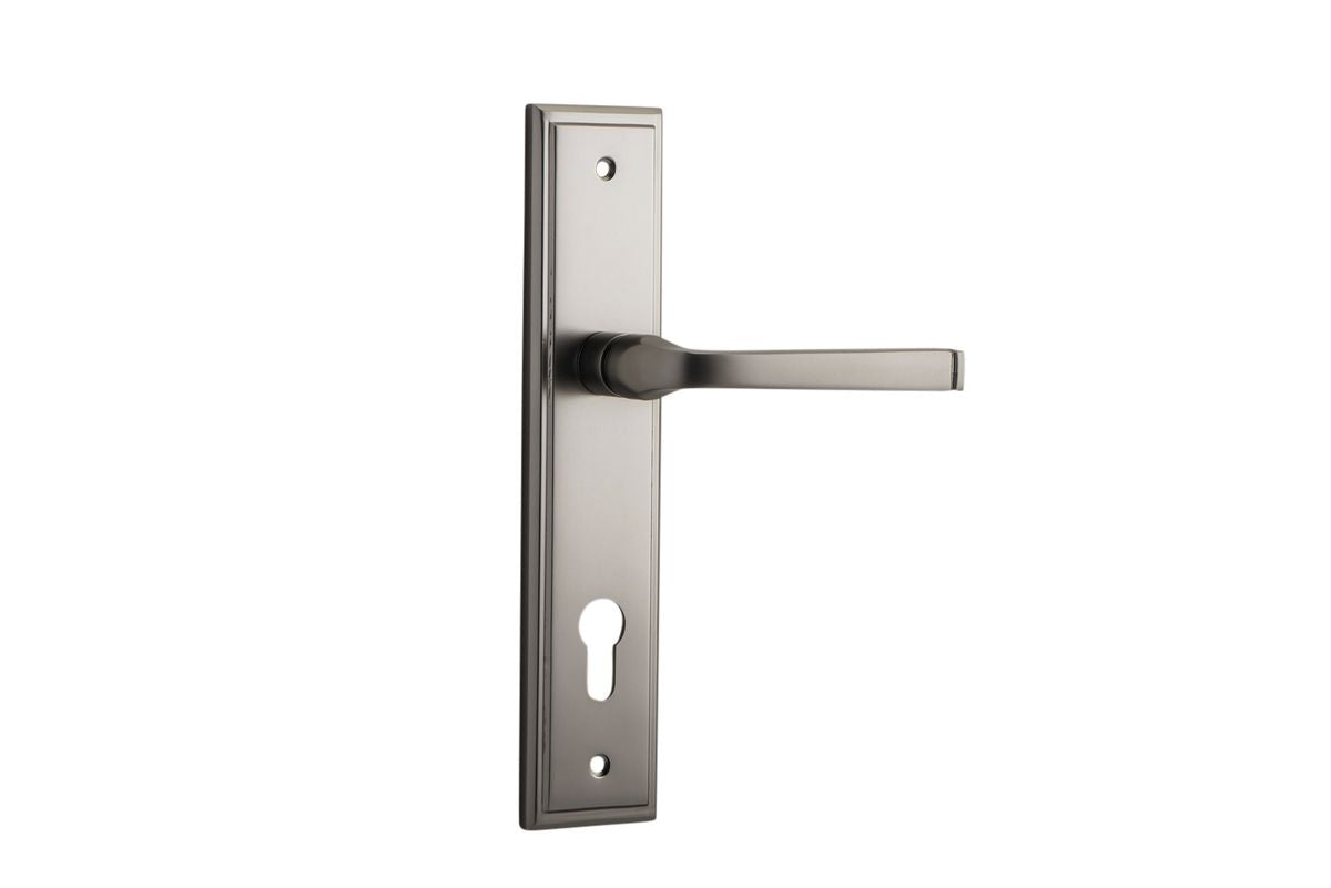 Iver Annecy Door Lever Shouldered Latch Pair, Passage Kit, Privacy Kit , Entrance Kit with High Security Lock -Satin Nickel