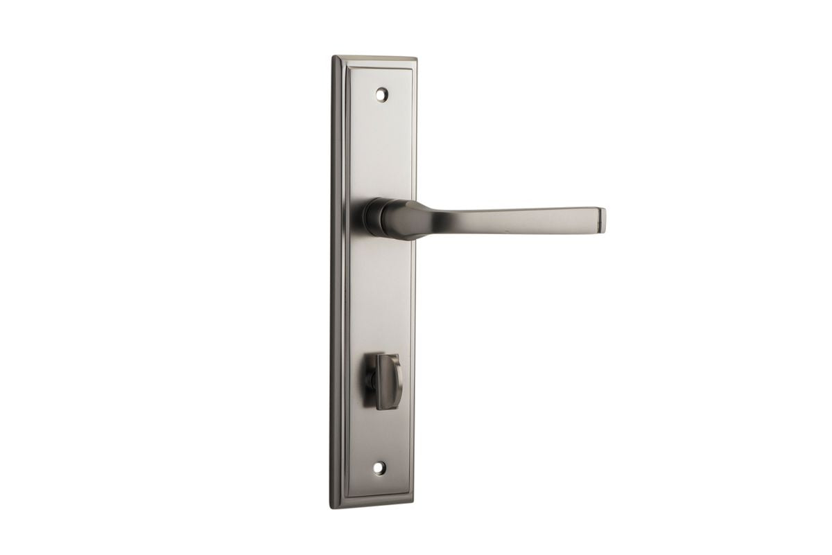 Iver Annecy Door Lever Shouldered Latch Pair, Passage Kit, Privacy Kit , Entrance Kit with High Security Lock -Satin Nickel