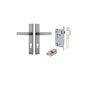 Iver Bronte Door Lever Rectangular Latch Pair, Passage Kit, Privacy Kit , Entrance Kit with High Security Lock - Satin Nickel