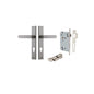 Iver Bronte Door Lever Rectangular Latch Pair, Passage Kit, Privacy Kit , Entrance Kit with High Security Lock - Satin Nickel