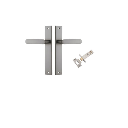Iver Bronte Door Lever Rectangular Latch Pair, Passage Kit, Privacy Kit , Entrance Kit with High Security Lock - Satin Nickel