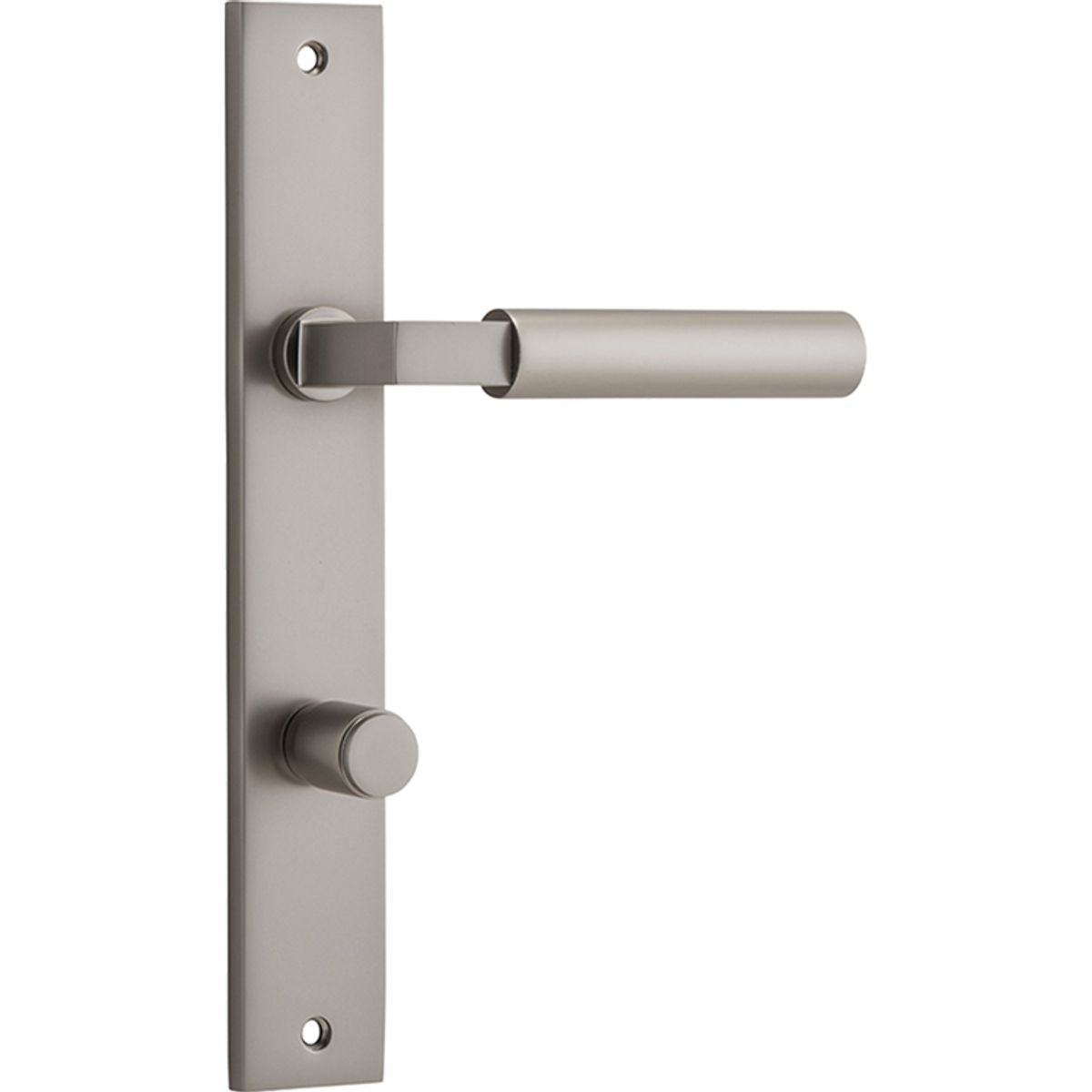 Iver Berlin Door Lever Rectangular Latch Pair, Passage Kit, Privacy Kit , Entrance Kit with High Security Lock - Satin Nickel