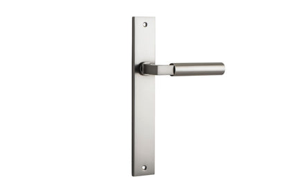 Iver Berlin Door Lever Rectangular Latch Pair, Passage Kit, Privacy Kit , Entrance Kit with High Security Lock - Satin Nickel