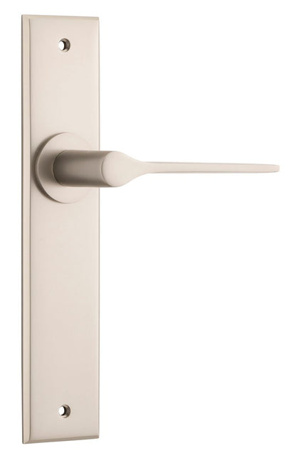 Iver Como  Door Lever Chamfered Latch Pair, Passage Kit, Privacy Kit , Entrance Kit with High Security Lock -Satin Nickel