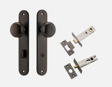 Iver Cambridge Door Knob 10834 Oval Backplate Signature Brass - Passage ,Privacy & Entrance