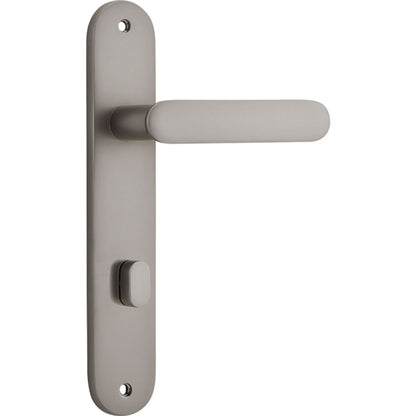 Iver Bronte Door Lever Oval Latch Pair, Passage Kit, Privacy Kit , Entrance Kit with High Security Lock - Satin Nickel