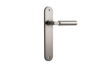 Iver Berlin Door Lever Oval Latch Pair, Passage Kit, Privacy Kit , Entrance Kit with High Security Lock - Satin Nickel