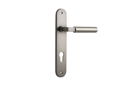 Iver Berlin Door Lever Oval Latch Pair, Passage Kit, Privacy Kit , Entrance Kit with High Security Lock - Satin Nickel