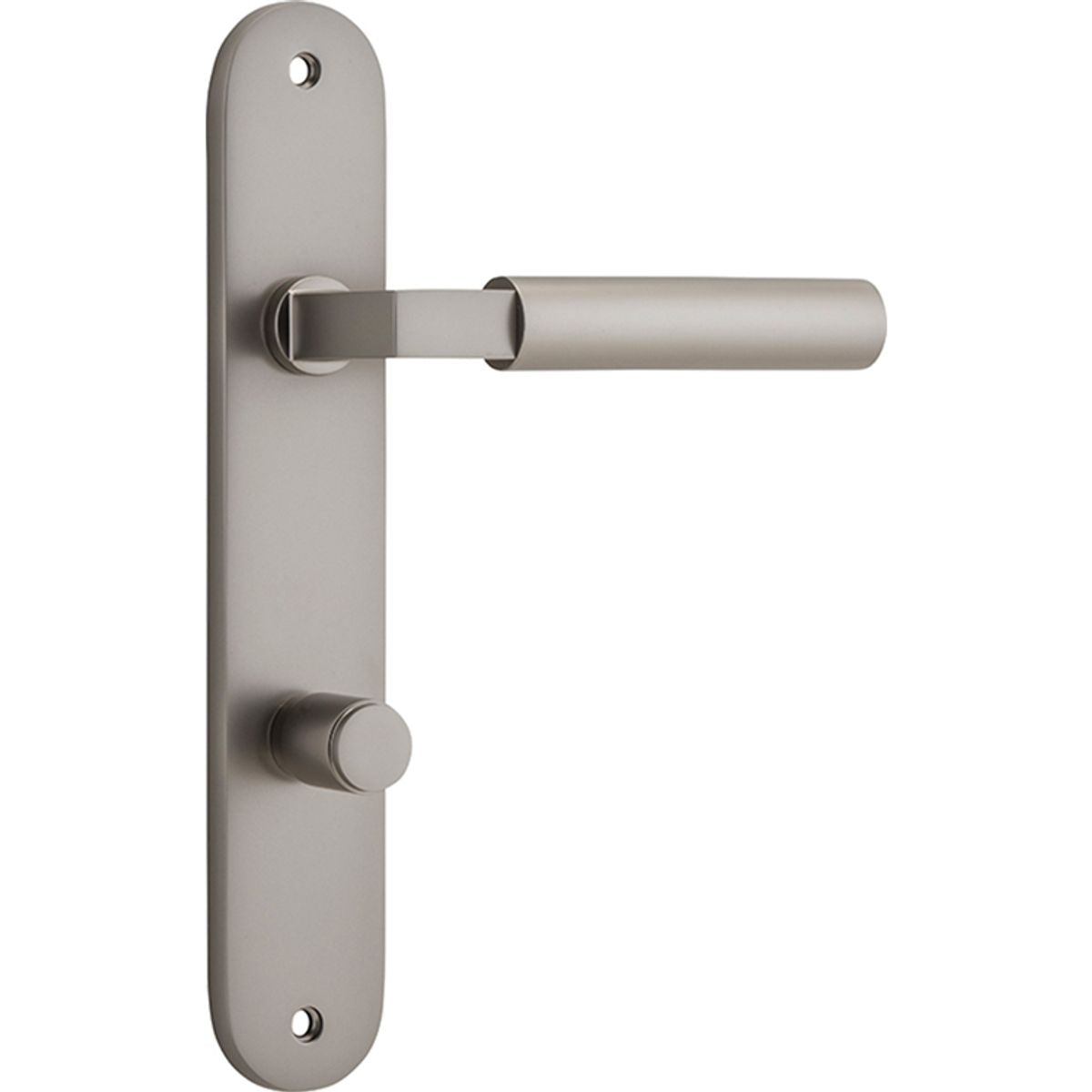 Iver Berlin Door Lever Oval Latch Pair, Passage Kit, Privacy Kit , Entrance Kit with High Security Lock - Satin Nickel