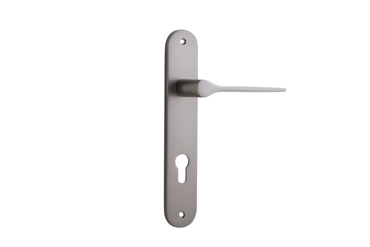 Iver Como  Door Lever Oval Latch Pair, Passage Kit, Privacy Kit , Entrance Kit with High Security Lock -Satin Nickel