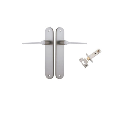 Iver Como  Door Lever Oval Latch Pair, Passage Kit, Privacy Kit , Entrance Kit with High Security Lock -Satin Nickel