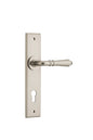 Iver Sarlat  Door Lever Chamfered Latch Pair, Passage Kit, Privacy Kit , Entrance Kit with High Security Lock - Satin Nickel