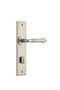 Iver Sarlat  Door Lever Chamfered Latch Pair, Passage Kit, Privacy Kit , Entrance Kit with High Security Lock - Satin Nickel
