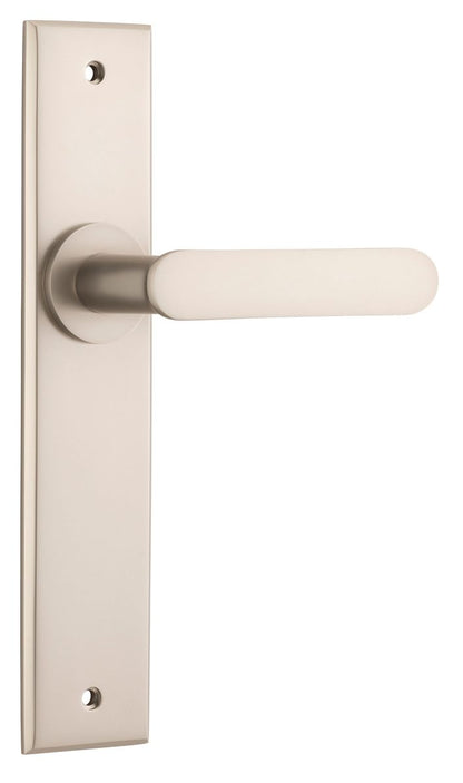 Iver Bronte Door Lever Chamfered Latch Pair, Passage Kit, Privacy Kit , Entrance Kit with High Security Lock -Satin Nickel