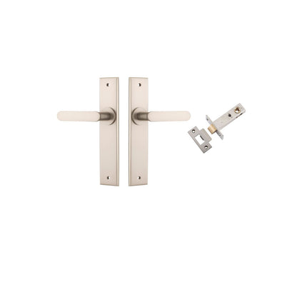 Iver Bronte Door Lever Chamfered Latch Pair, Passage Kit, Privacy Kit , Entrance Kit with High Security Lock -Satin Nickel