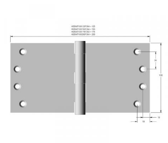 Lohala Hinge Stainless Steel 304 ,Wide Throw 100mm x 125mm x 3.5mm ,100mm x 150mm x 3.5mm ,100mm x 175mm x 3.5mm & 100mm x 200mm x 3.5mm Fixed Pin Button Tip Satin
