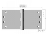Lohala Hinge Stainless Steel 304 ,Wide Throw 100mm x 125mm x 3.5mm ,100mm x 150mm x 3.5mm ,100mm x 175mm x 3.5mm & 100mm x 200mm x 3.5mm Fixed Pin Button Tip Satin