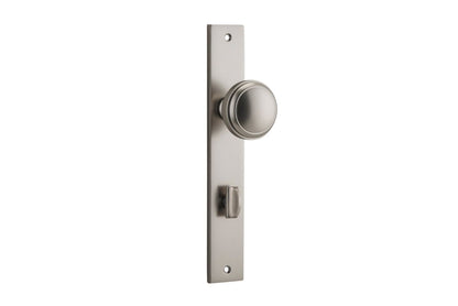 Iver Paddington  Door Knob Rectangular Latch Pair, Passage Kit, Privacy Kit , Entrance Kit with High Security Lock - Satin Nickel