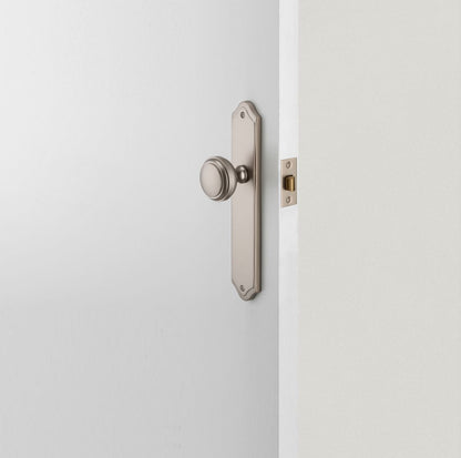 Iver Paddington  Door Knob Shouldered Latch Pair, Passage Kit, Privacy Kit , Entrance Kit with High Security Lock - Satin Nickel