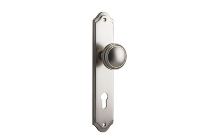 Iver Paddington  Door Knob Shouldered Latch Pair, Passage Kit, Privacy Kit , Entrance Kit with High Security Lock - Satin Nickel
