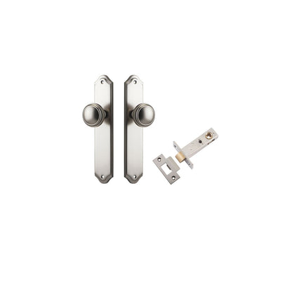 Iver Paddington  Door Knob Shouldered Latch Pair, Passage Kit, Privacy Kit , Entrance Kit with High Security Lock - Satin Nickel