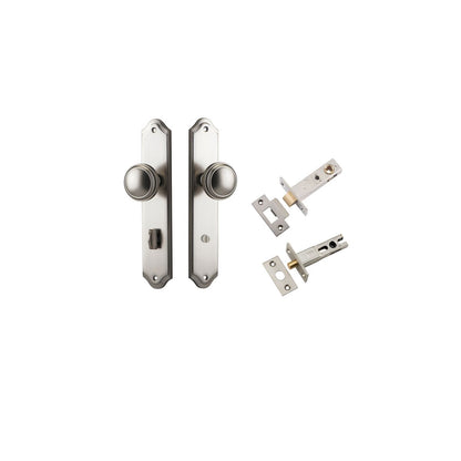 Iver Paddington  Door Knob Shouldered Latch Pair, Passage Kit, Privacy Kit , Entrance Kit with High Security Lock - Satin Nickel