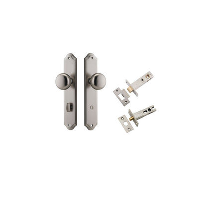 Iver Cambridge Door Knob Shouldered Latch Pair, Passage Kit, Privacy Kit , Entrance Kit with High Security Lock -Satin Nickel