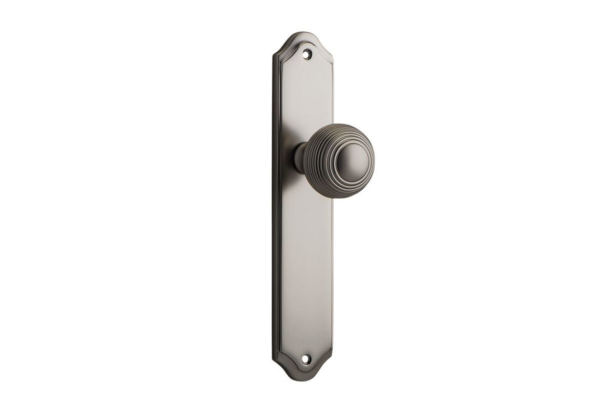 Iver Guildford Door Knob Shouldered Latch Pair, Passage Kit, Privacy Kit , Entrance Kit with High Security Lock - Satin Nickel
