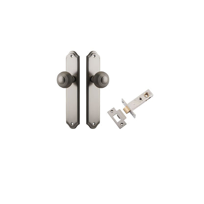 Iver Guildford Door Knob Shouldered Latch Pair, Passage Kit, Privacy Kit , Entrance Kit with High Security Lock - Satin Nickel