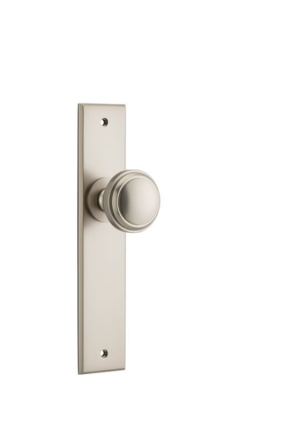 Iver Paddington  Door Knob Chamfered Latch Pair, Passage Kit, Privacy Kit , Entrance Kit with High Security Lock - Satin Nickel