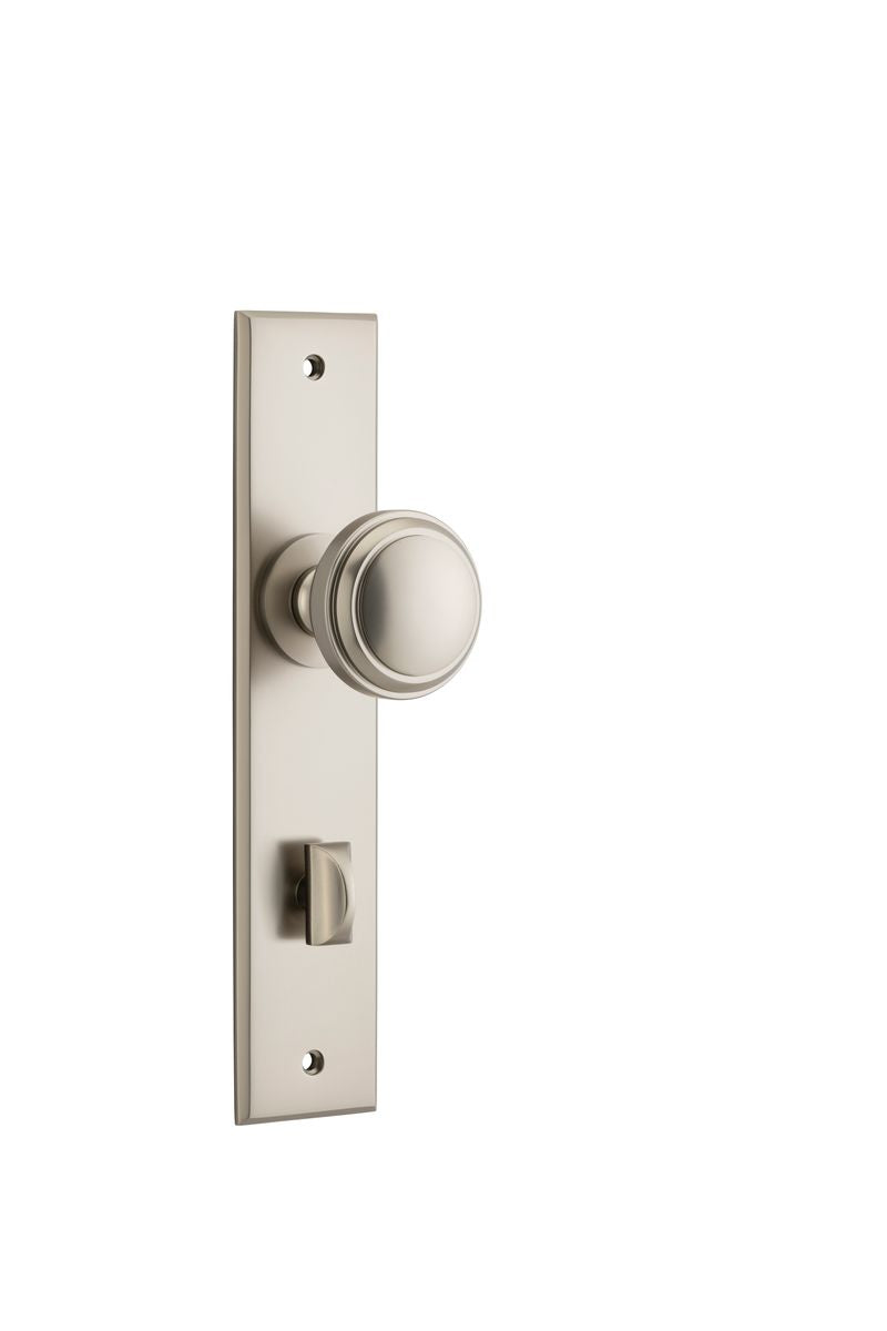 Iver Paddington  Door Knob Chamfered Latch Pair, Passage Kit, Privacy Kit , Entrance Kit with High Security Lock - Satin Nickel