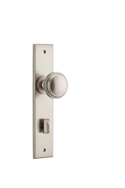 Iver Paddington  Door Knob Chamfered Latch Pair, Passage Kit, Privacy Kit , Entrance Kit with High Security Lock - Satin Nickel