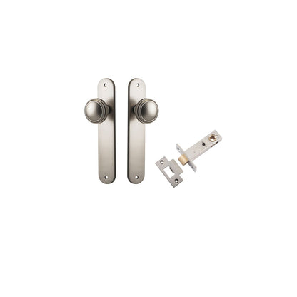 Iver Paddington  Door Knob Oval Latch Pair, Passage Kit, Privacy Kit , Entrance Kit with High Security Lock - Satin Nickel