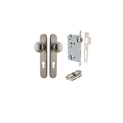Iver Cambridge Door Knob Oval Concealed Fix Pair, Passage Kit, Privacy Kit , Entrance Kit with High Security Lock - Satin Nickel