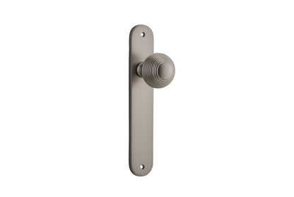 Iver Guildford Door Knob Oval Latch Pair, Passage Kit, Privacy Kit , Entrance Kit with High Security Lock - Satin Nickel