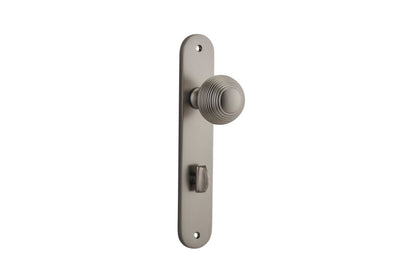 Iver Guildford Door Knob Oval Latch Pair, Passage Kit, Privacy Kit , Entrance Kit with High Security Lock - Satin Nickel