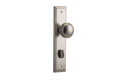 Iver Paddington  Door Knob Stepped Latch Pair, Passage Kit, Privacy Kit , Entrance Kit with High Security Lock - Satin Nickel